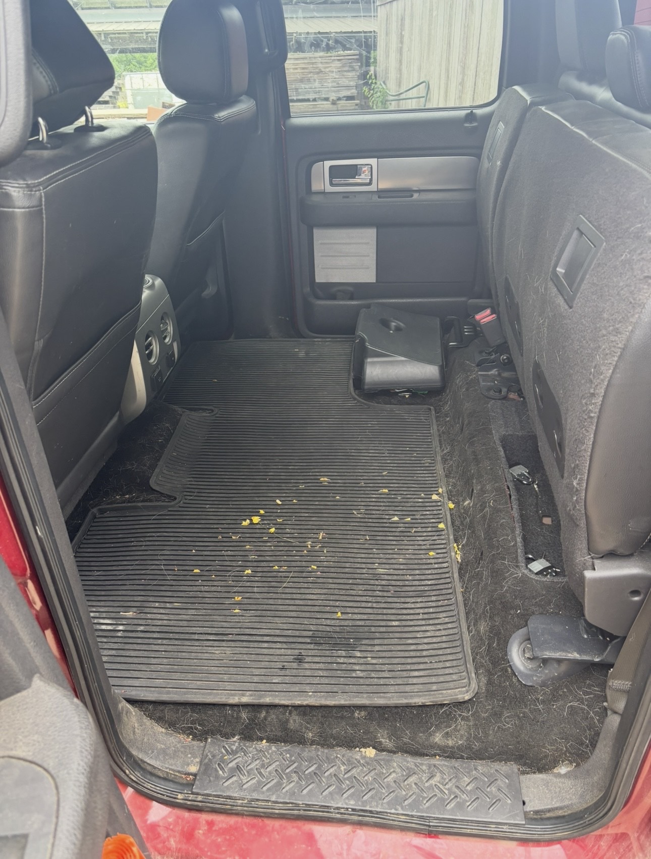 Before interior detailing - dirty truck interior