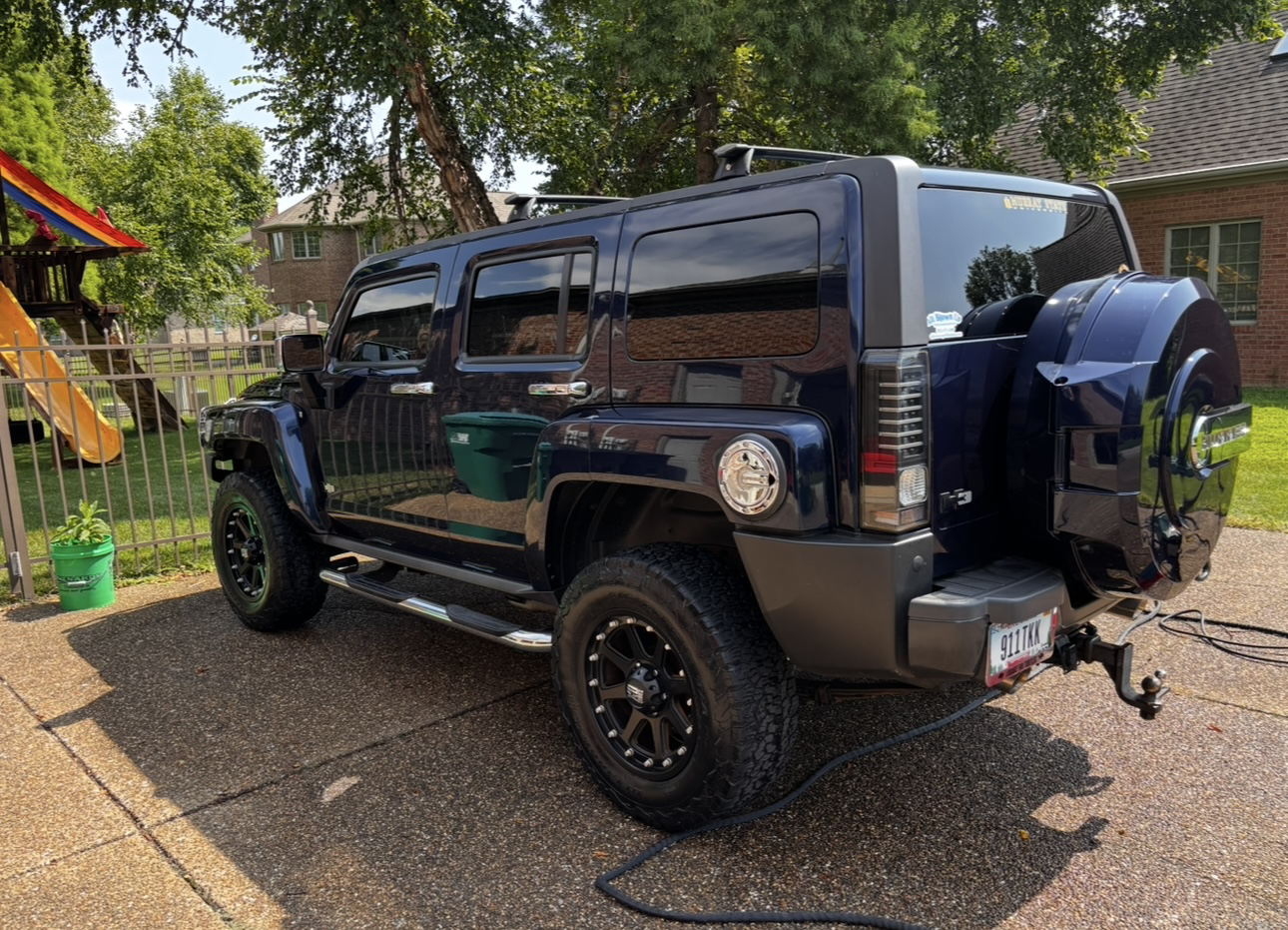 Black Hummer H3 after mobile detailing service